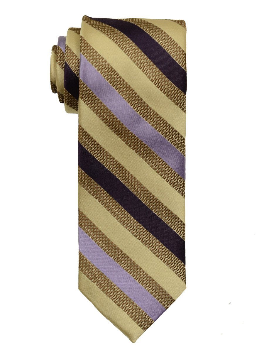 Heritage House 19769 100% Woven Silk Boy's Tie - Stripe - Tan/Purple Boys Tie Heritage House 