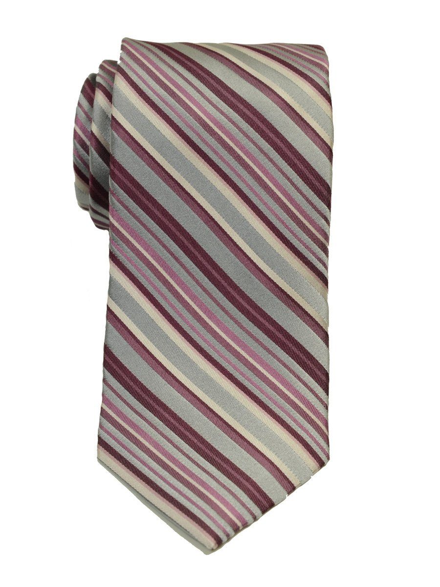 Heritage House 19777 100% Woven Silk Boy's Tie - Stripe - Silver/Rose Boys Tie Heritage House 