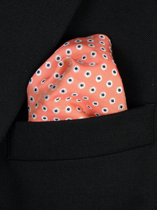 Boy's Pocket Square 19805PS Peach/Navy Boys Pocket Square Heritage House 