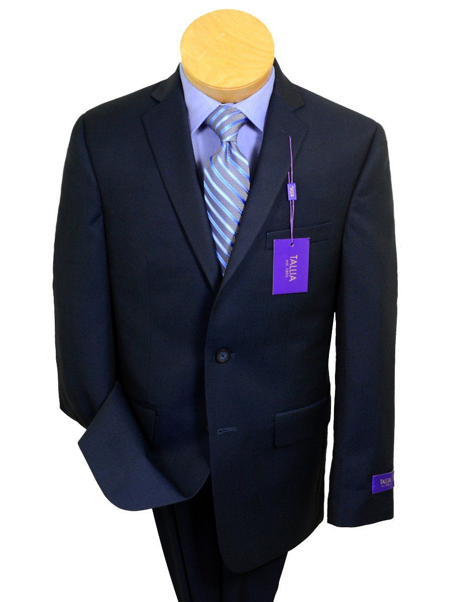 Tallia Purple 20235 70% Wool/ 30% Polyester Boy's 2-piece Suit - Sharkskin - Blue - 2-Button Single Breasted Jacket, Plain Front Pant Boys Suit Tallia 