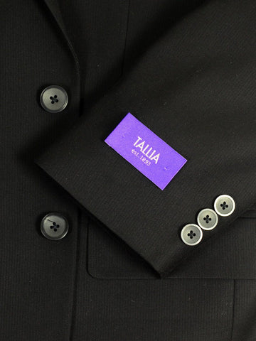 Image of Tallia Purple 20246 70% Polyester / 30% Rayon Boy's 2-Piece Suit - Tonal Stripe - Black, 2-Button Single Breasted Jacket, Plain Front Pant Boys Suit Tallia 