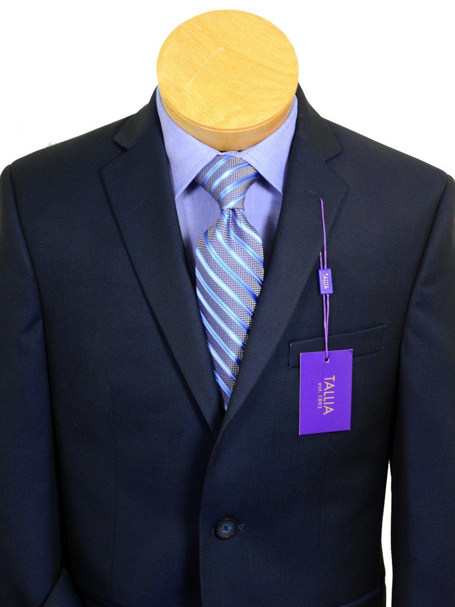 Tallia Purple 20235 70% Wool/ 30% Polyester Boy's 2-piece Suit - Sharkskin - Blue - 2-Button Single Breasted Jacket, Plain Front Pant Boys Suit Tallia 