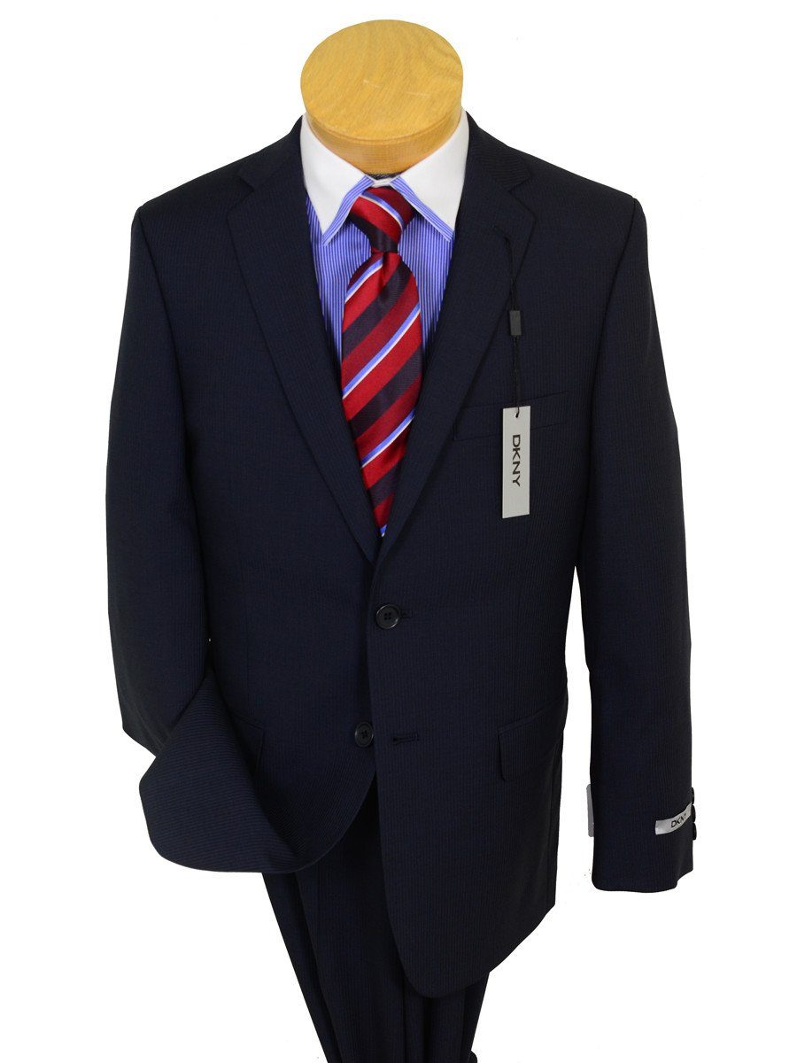 DKNY 20346 100% Tropical Worsted Wool Boy's 2-Piece Suit - Stripe - Navy, Lined Boys Suit DKNY 