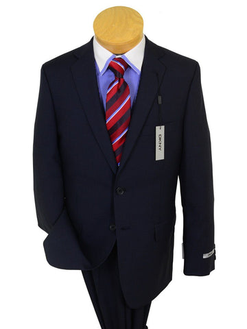 Image of DKNY 20346 100% Tropical Worsted Wool Boy's 2-Piece Suit - Stripe - Navy, Lined Boys Suit DKNY 