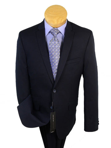 Andrew Marc 20596 73% Polyester / 23% Rayon / 4% Lycra Skinny Fit Boy's 2-Piece Suit - Dot - Navy, 2-Button Single Breasted Jacket, Plain Front Pant Boys Suit Andrew Marc 