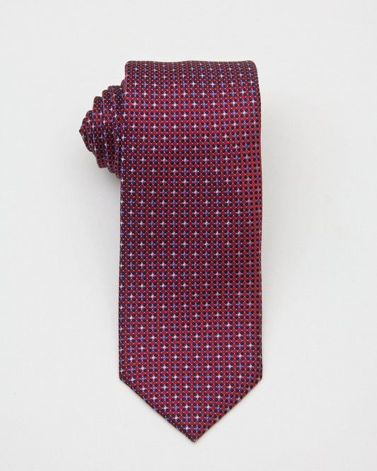 Heritage House 20650 100% Woven Silk Boy's Tie - Neat - Red/Blue Boys Tie Heritage House 