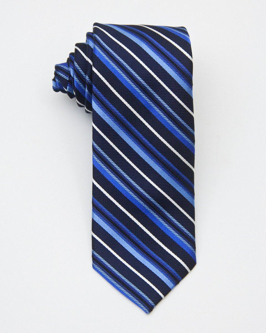 Heritage House 20712 100% Silk Woven Boy's Tie - Stripe - Navy/Blue, Finest Italian fabrications Boys Tie Heritage House 