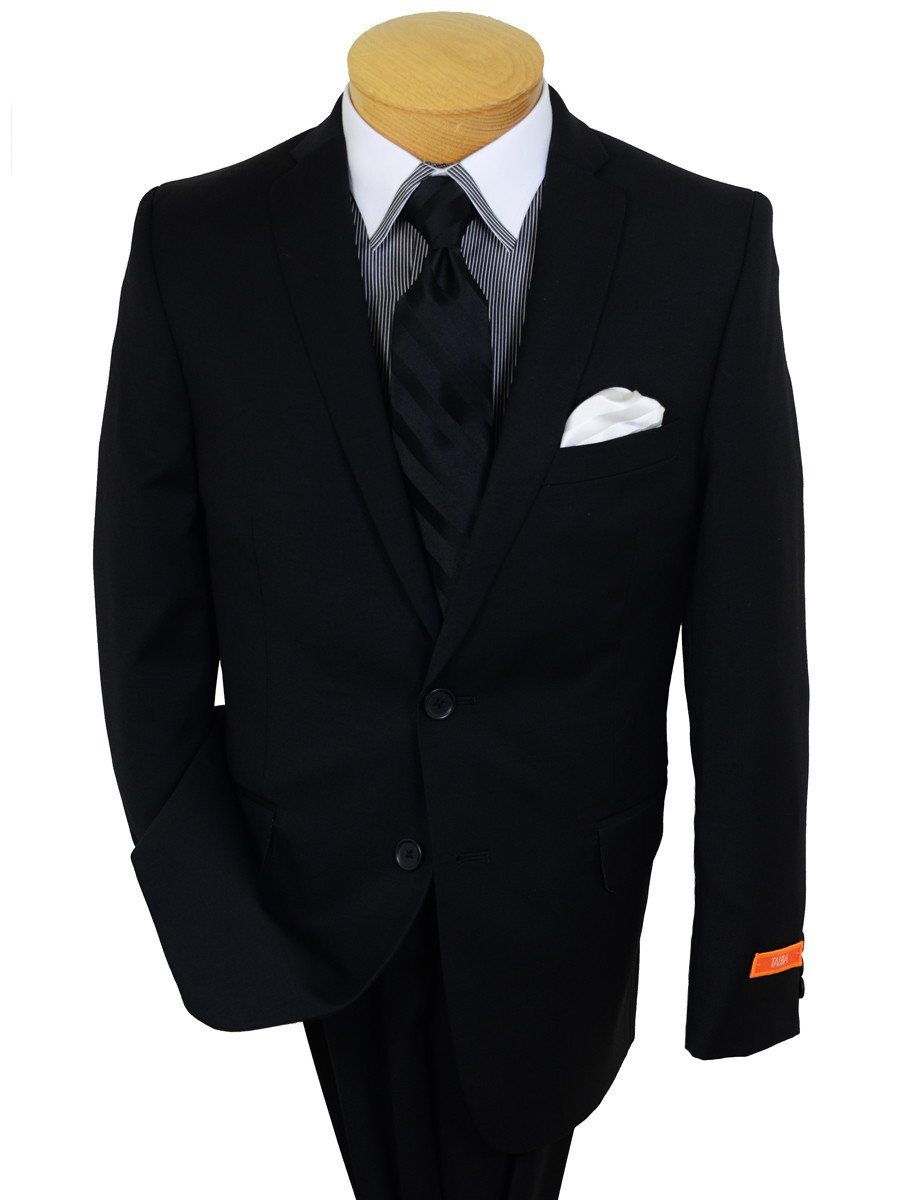 Tallia 20921 100% Wool Boy's 2-Piece Suit - Solid Gab - Black - 2-Button Single Breasted Jacket, Plain Front Pant Boys Suit Tallia 