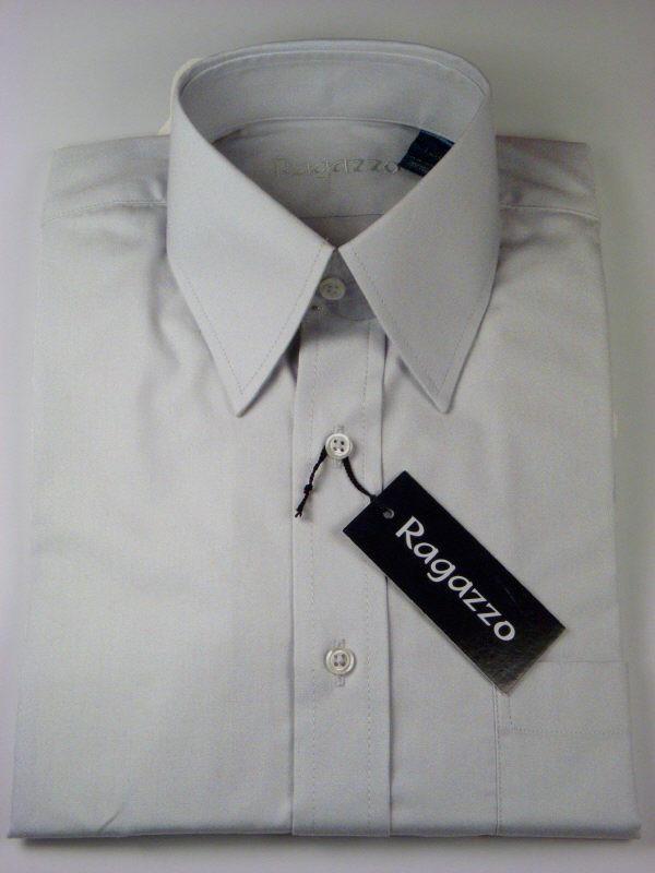 Ragazzo 2095 100% Cotton Boy's Dress Shirt - Solid Broadcloth - Sterling