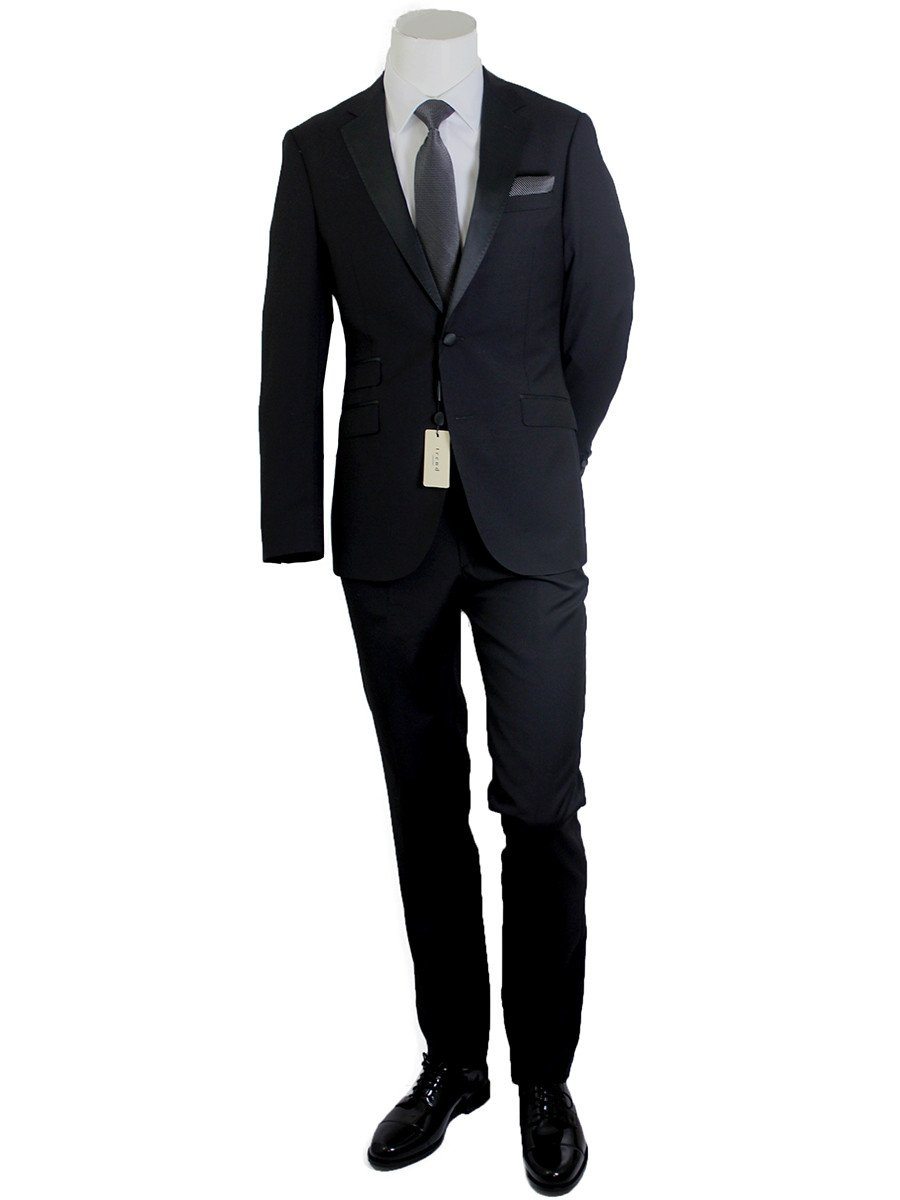 Trend by Maxman 20969 100% Wool Young Men's Tuxedo - Slim Fit - Solid - Black Young Mens Tuxedo Maxman 