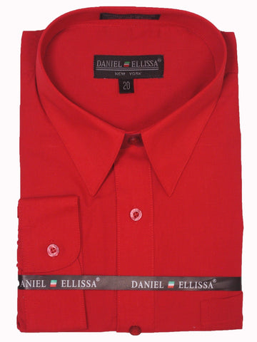 Daniel Ellissa 2112 65% Polyester/35% Cotton Boy's Dress Shirt - Solid Broadcloth - Red