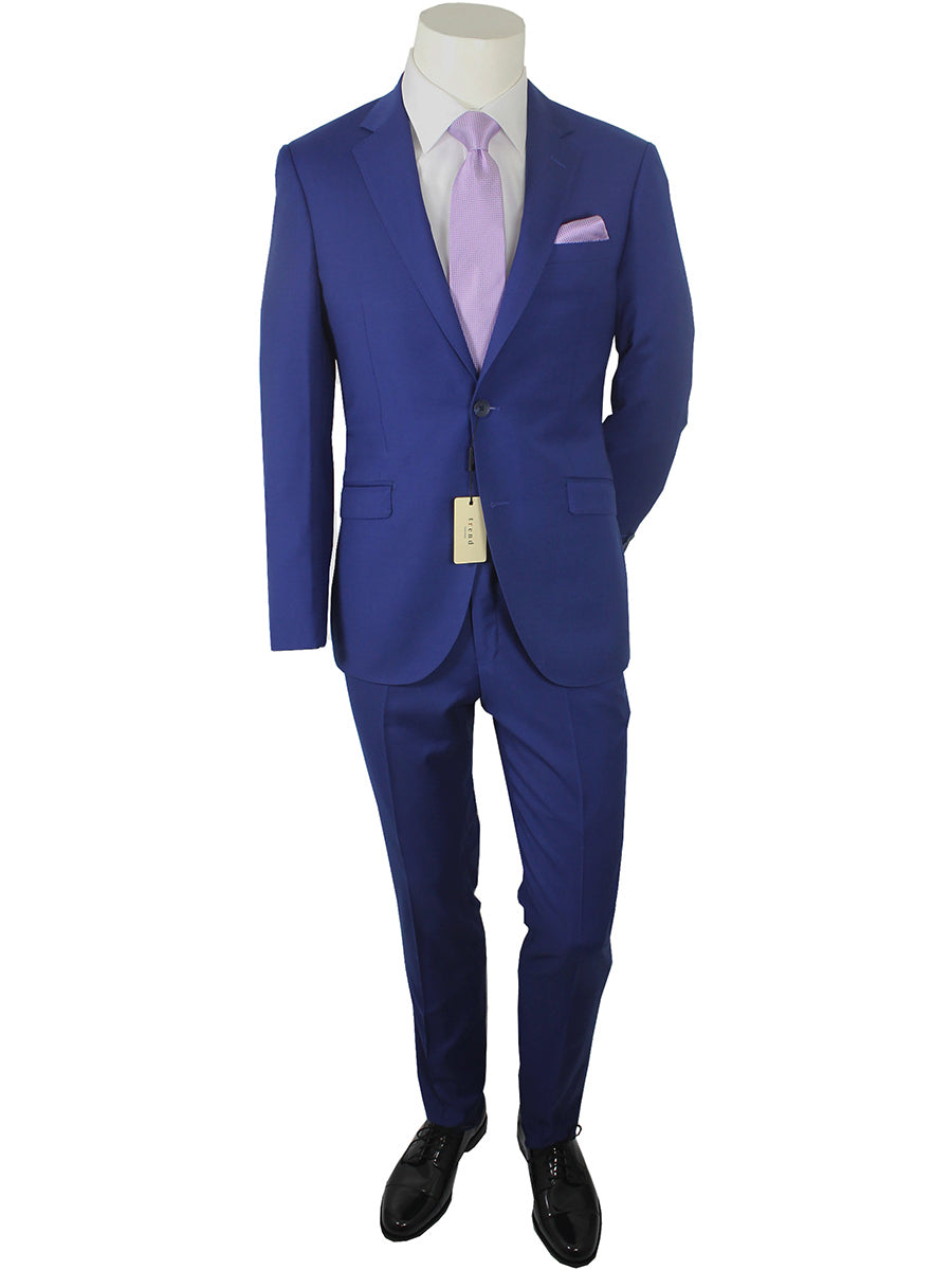 Trend by Maxman 21183 French Blue Skinny Fit Young Man's Suit Separate Jacket - Solid Gabardine - 100% Tropical Worsted Super 140 Wool - Lined