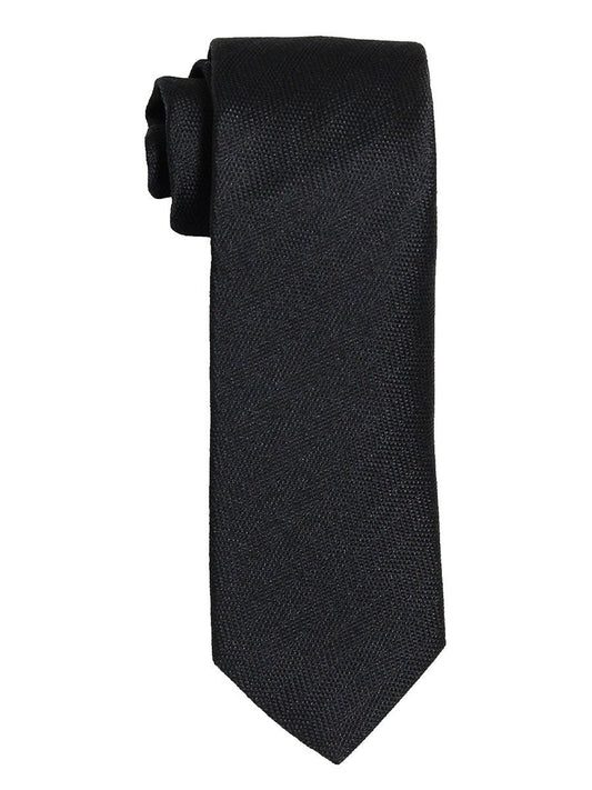 Heritage House 21465 100% Woven Silk Boy's Tie - Tonal Solid - Black Boys Tie Heritage House 