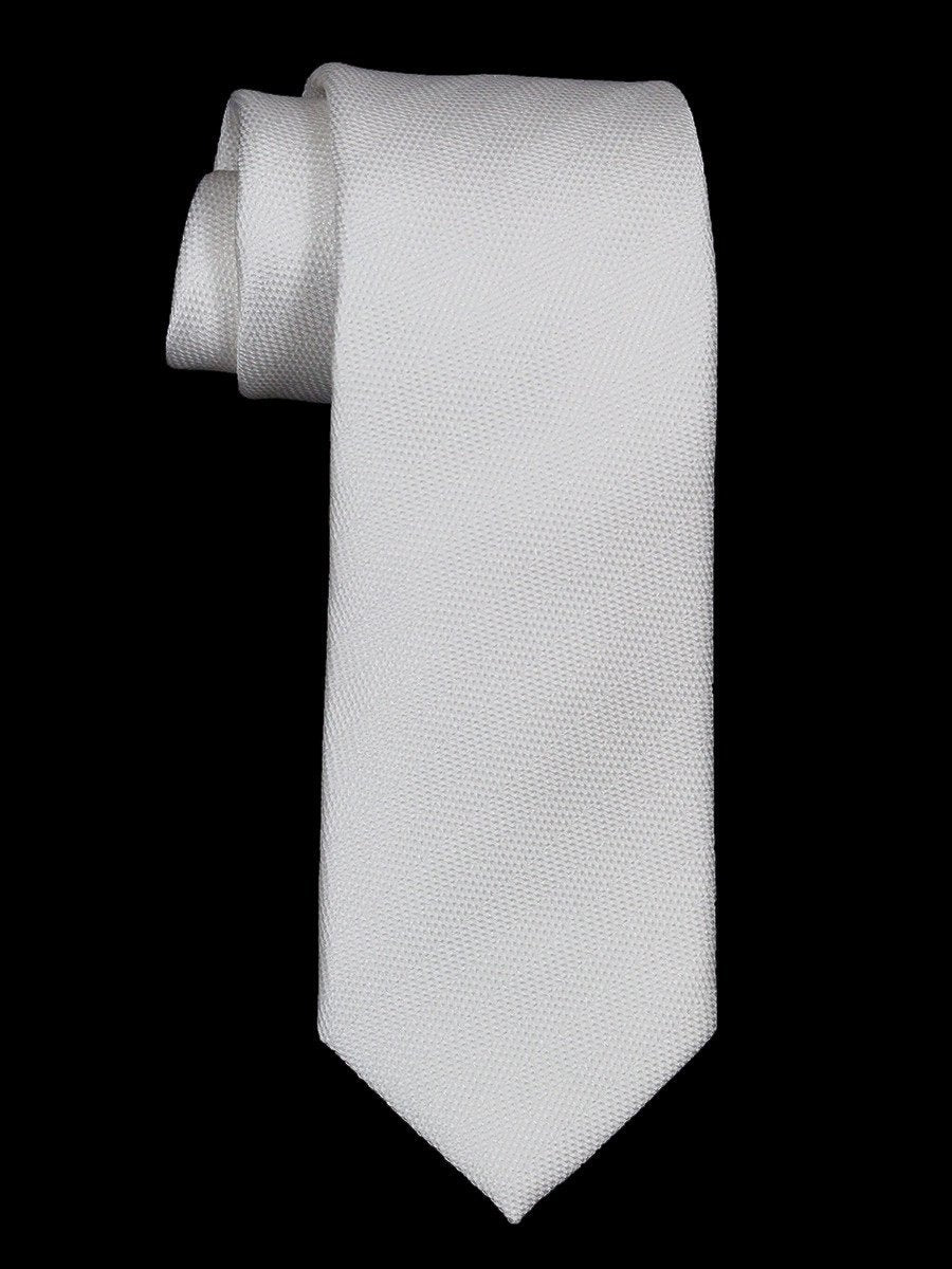 Heritage House 21485 100% Woven Silk Boy's Tie - Tonal Solid - White Boys Tie Heritage House 
