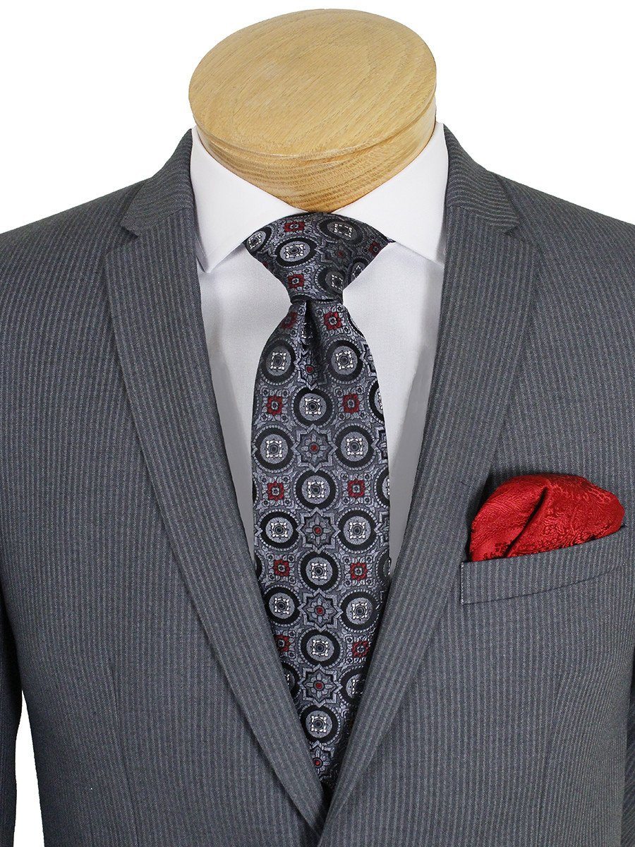 Tallia 21514 73% Polyester/ 27% Rayon Boy's Suit - Skinny Fit - Stripe - Gray Boys Suit Tallia 