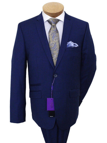 Image of Tallia 21521 68% Polyester/ 32% Rayon Boy's Suit - Solid Gabardine - Blue Boys Suit Tallia 