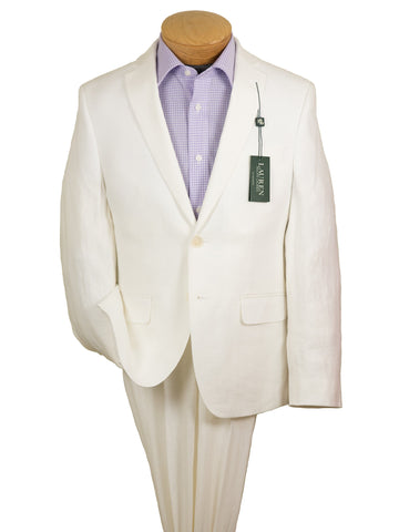 Lauren Ralph Lauren 21535 100% Linen Boy's Suit Separate Jacket - Solid - White Boys Suit Separate Jacket Lauren 