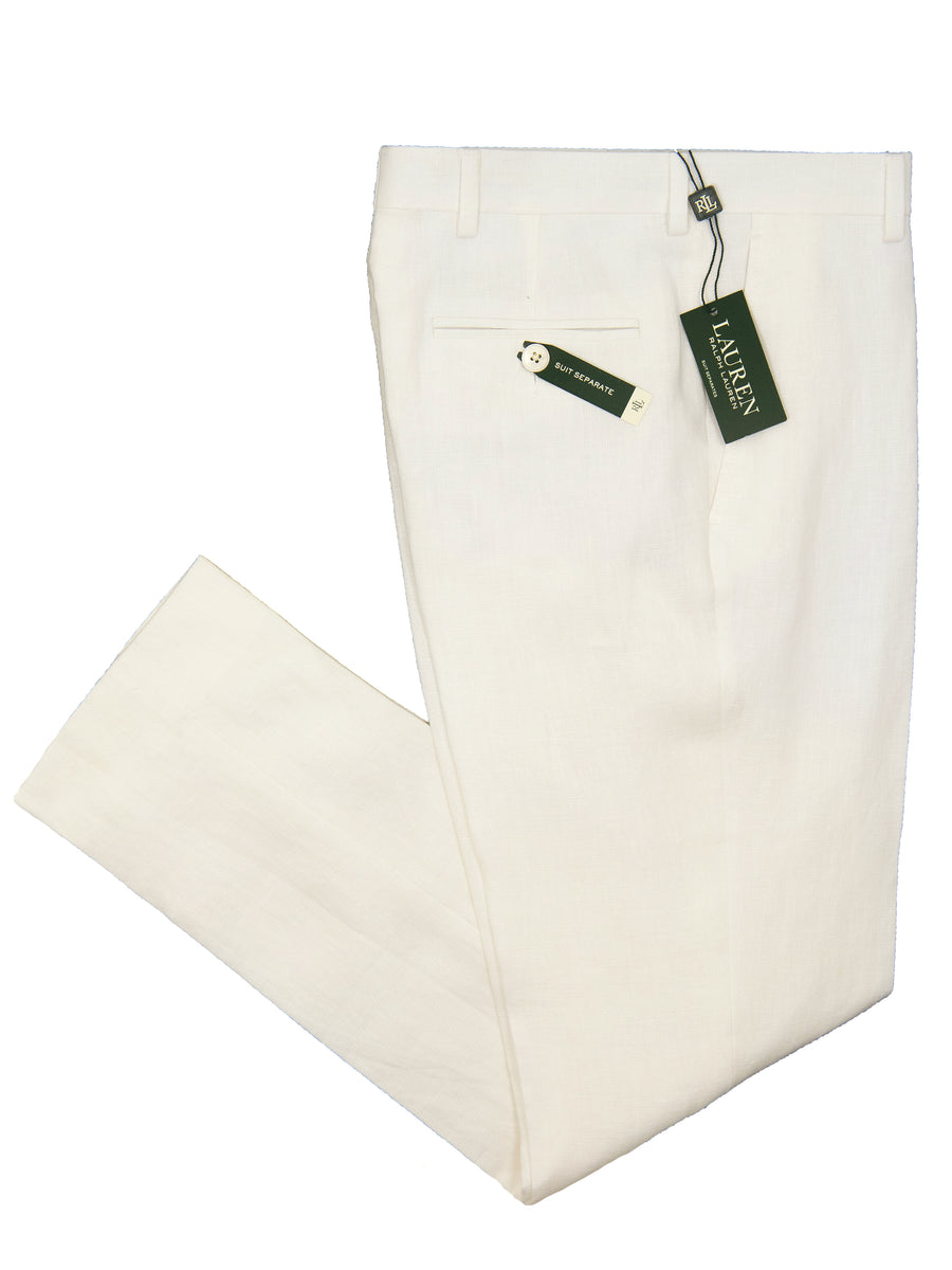 Lauren Ralph Lauren 21535P 100% Linen Boy's Suit Separate Pant - Solid - White