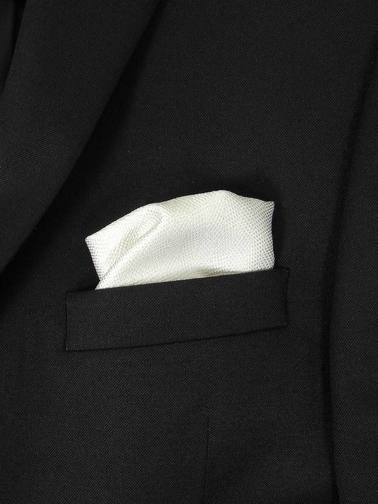 Boy's Pocket Square 21579 White Tonal Solid Boys Pocket Square Heritage House 