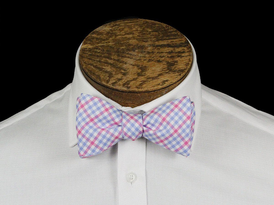 Boy's Bow Tie 21663 Pink/Blue Check Boys Bow Tie High Cotton 
