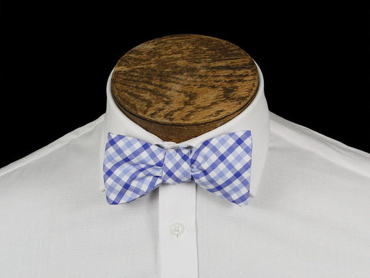 Boy's Bow Tie 21664 Blue/White Check Boys Bow Tie High Cotton 