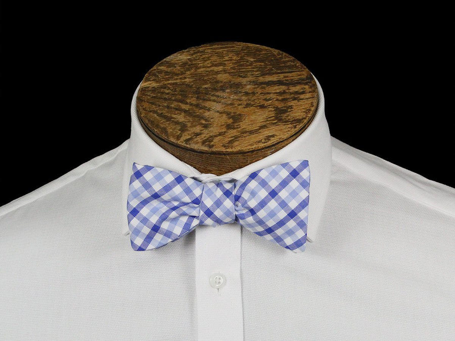Boy's Bow Tie 21664 Blue/White Check Boys Bow Tie High Cotton 