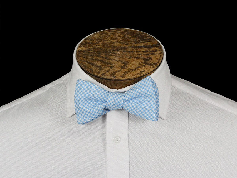 Boy's Bow Tie 21668 Blue/White Check Boys Bow Tie High Cotton 