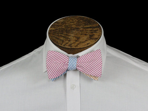 Image of Boy's Bow Tie 21669 Multi-color Seer Sucker Stripe Boys Bow Tie High Cotton 