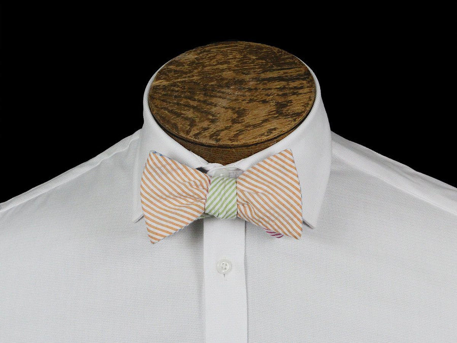 Boy's Bow Tie 21669 Multi-color Seer Sucker Stripe Boys Bow Tie High Cotton 