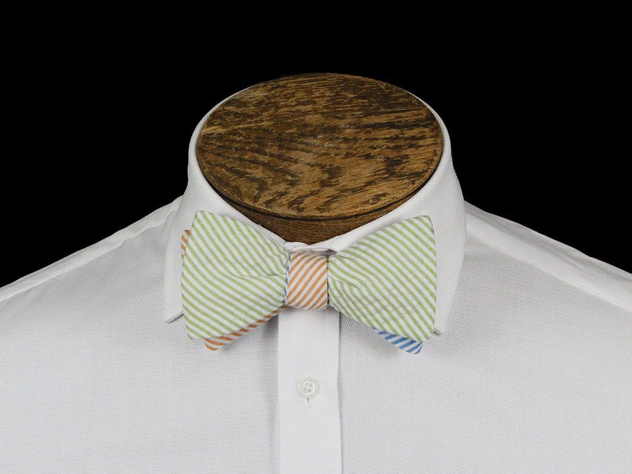Boy's Bow Tie 21669 Multi-color Seer Sucker Stripe Boys Bow Tie High Cotton 