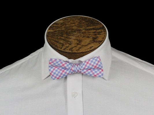 Boy's Bow Tie 21672 Pink/Blue Check Boys Bow Tie High Cotton 