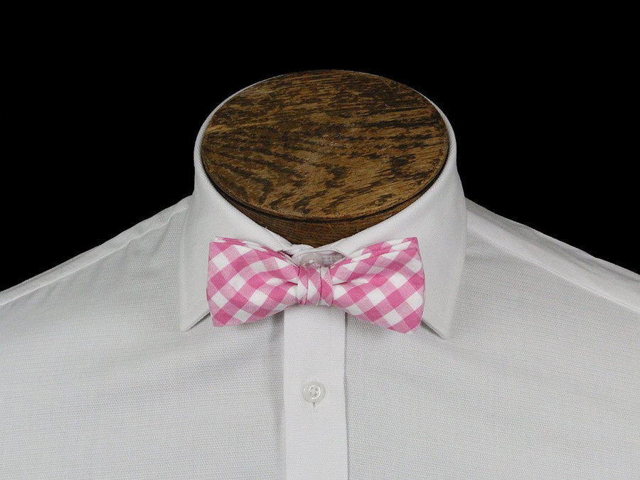 Boy's Bow Tie 21673 Pink Check Boys Bow Tie High Cotton 
