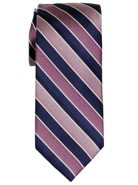 Heritage House 21797 100% Woven Silk Boy's Tie - Stripe - Pink/Navy Boys Tie Heritage House 