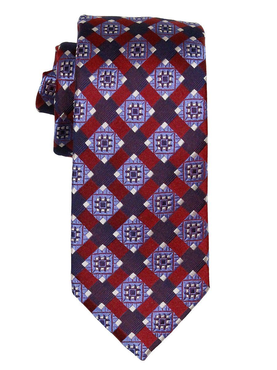 Heritage House 21837 100% Woven Silk Boy's Tie - Neat - Red/Blue Boys Tie Heritage House 