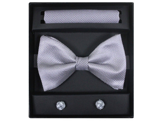 Boy's Bow Tie Box Set 21944 Silver Boys Bow Tie Giorgio Bissoni 
