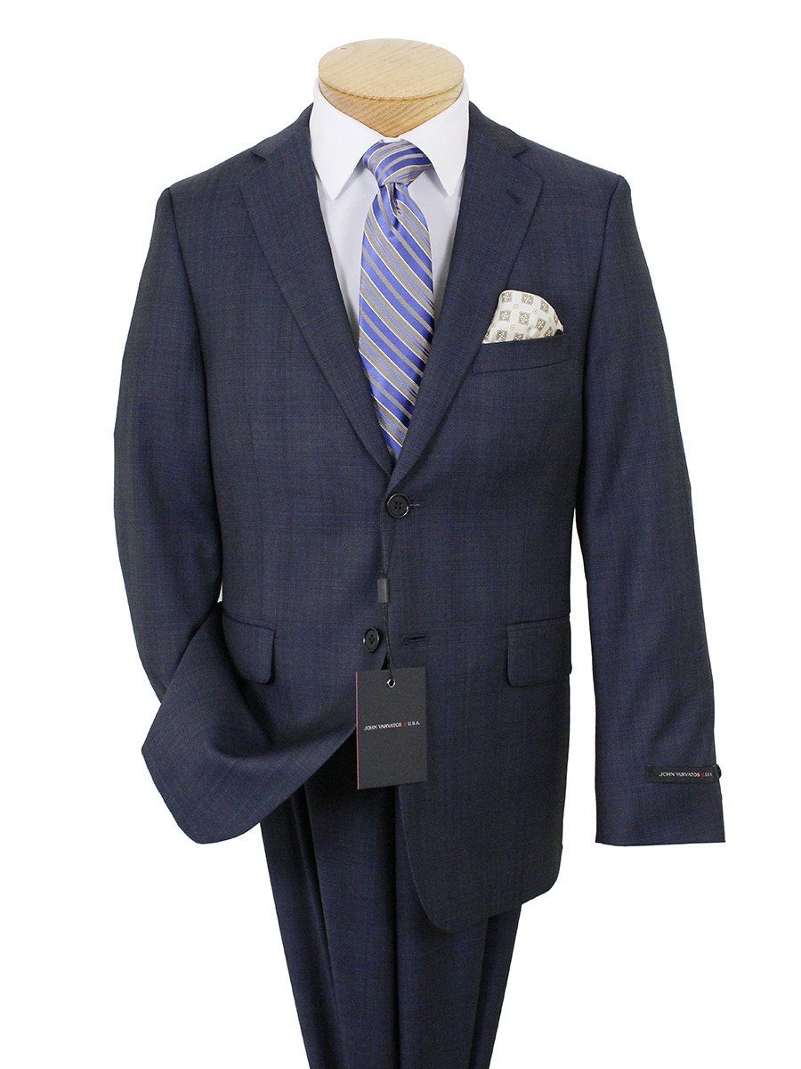 John Varvatos 22215 100% Wool Boy's Suit - Plaid - Navy Boys Suit John Varvatos 