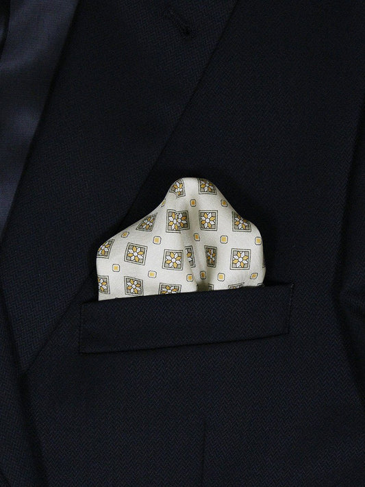 Boy's Pocket Square 12230 Black/Khaki Boys Pocket Square Bruno Piattelli 