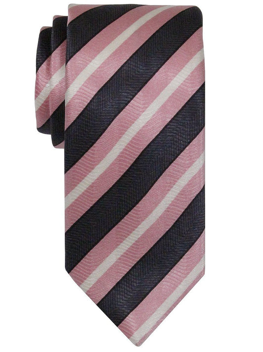 Heritage House 22393 100% Woven Silk Boy's Tie - Stripe - Pink/Black Boys Tie Heritage House 