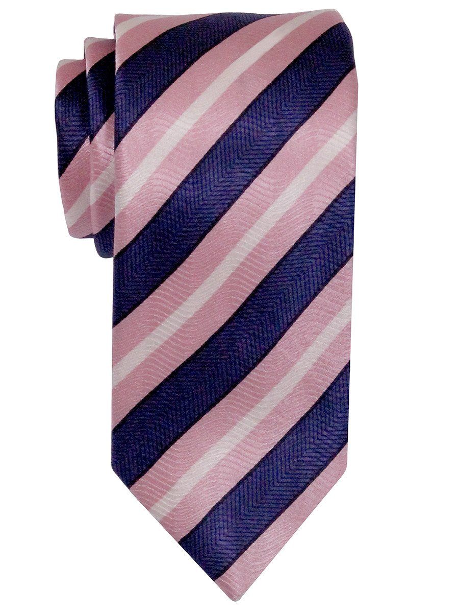 Heritage House 22395 100% Woven Silk Boy's Tie - Stripe - Pink/Navy Boys Tie Heritage House 