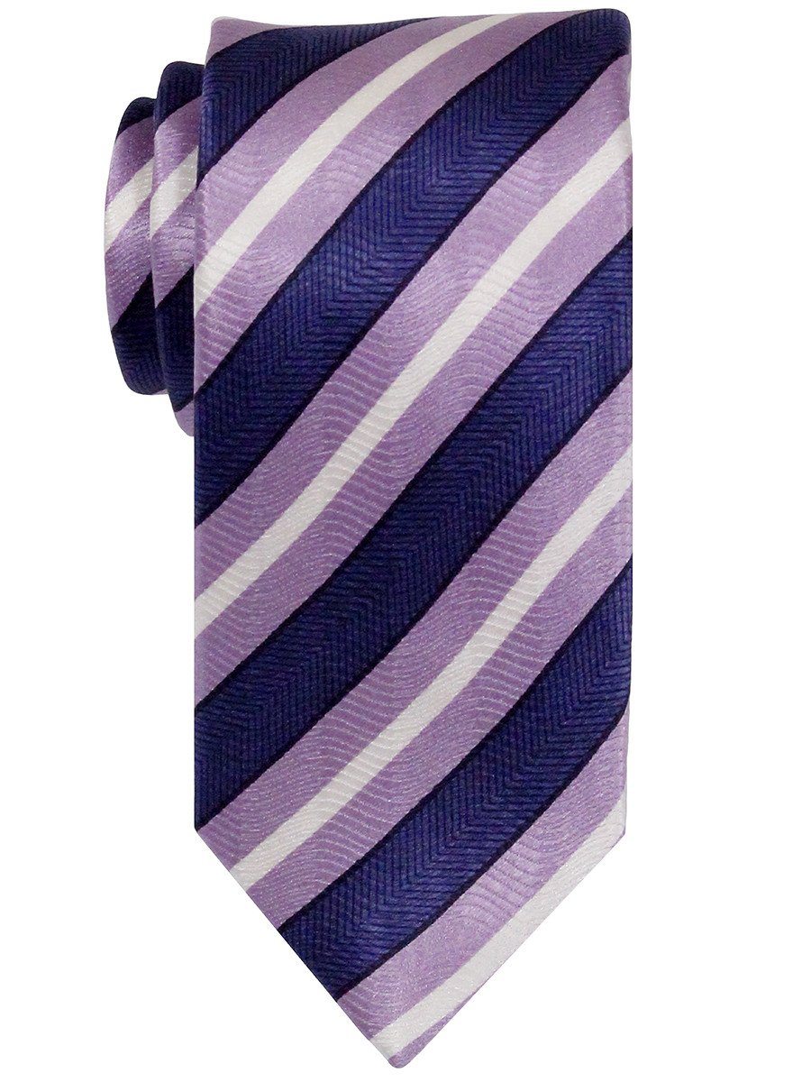 Heritage House 22397 100% Woven Silk Boy's Tie - Stripe - Purple/Navy Boys Tie Heritage House 
