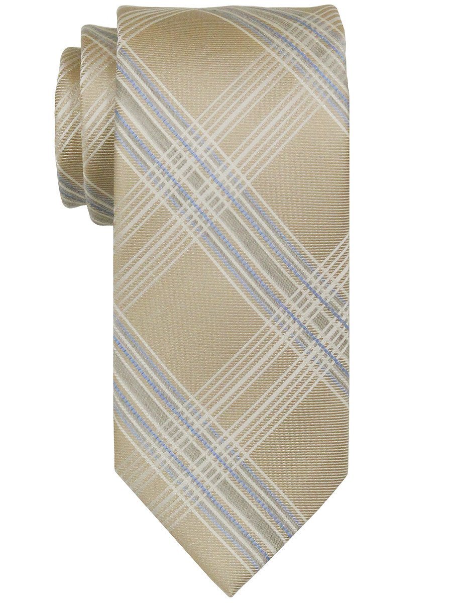 Heritage House 22403 100% Woven Silk Boy's Tie - Plaid - Tan/Blue Boys Tie Heritage House 