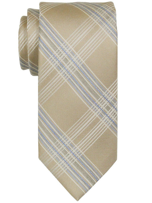 Heritage House 22403 100% Woven Silk Boy's Tie - Plaid - Tan/Blue Boys Tie Heritage House 