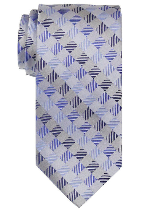 Heritage House 22409 100% Silk Boy's Tie - Neat - Silver/Blue Boys Tie Heritage House 