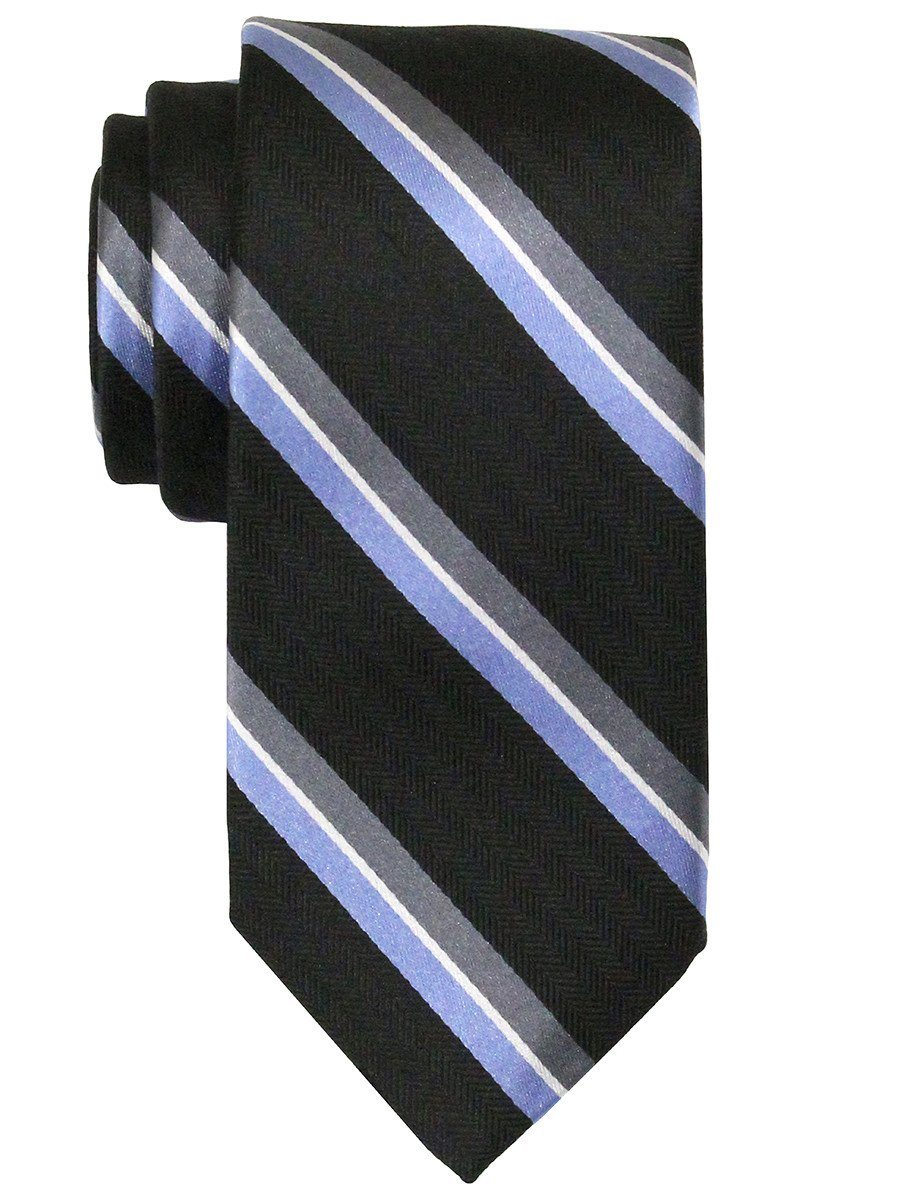 Heritage House 22416 100% Woven Silk Boy's Tie - Stripe - Black/Blue Boys Tie Heritage House 