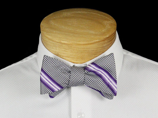 Boy's Bow Tie 22533 Grey/Purple Stripe Boys Bow Tie Scotty Z 