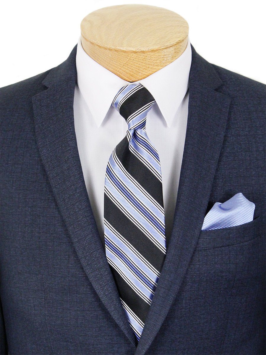 Tallia 22856 65% Polyester/ 35% Rayon Boy's Suit - Skinny Fit - Grid - Black/Blue Boys Suit Tallia 