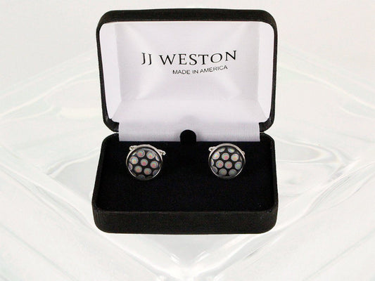 Boy's Cuff Links 22949 Black/Silver Boys Cufflinks JJ Weston 