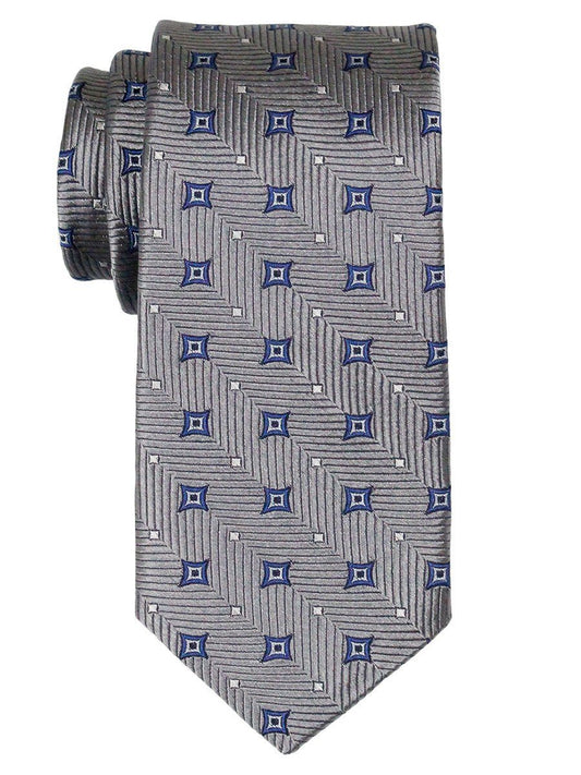 Heritage House 23065 100% Woven Silk Boy's Tie - Neat Stars- Gray/Blue Boys Tie Heritage House 