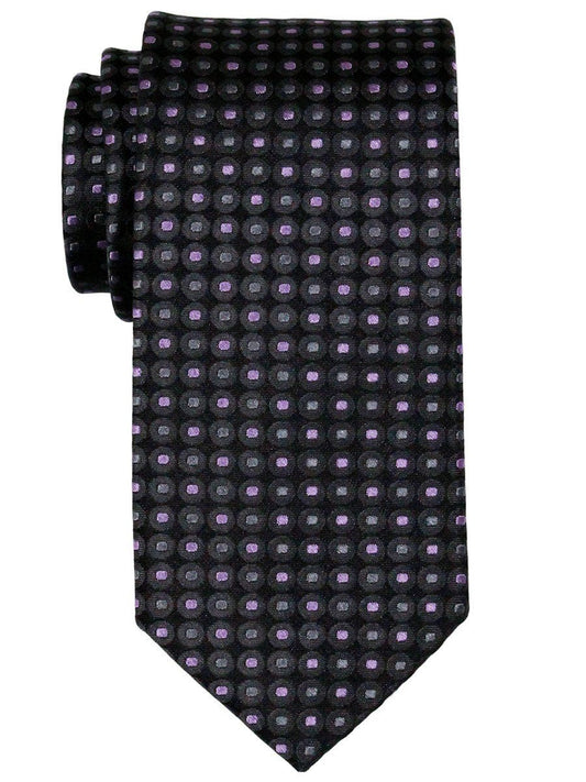 Heritage House 23081 100% Woven Silk Boy's Tie - Neat - Black/Purple/Grey Boys Tie Heritage House 