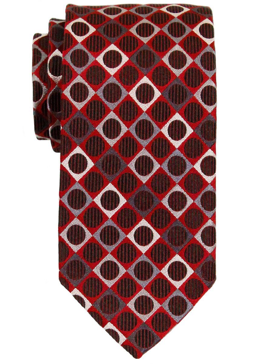 Heritage House 23111 100% Woven Silk Boy's Tie - Neat - Red/Gray Boys Tie Heritage House 